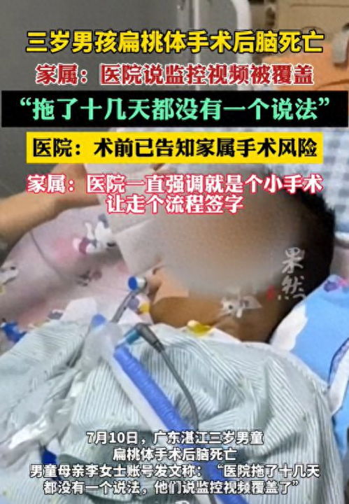 手术后脑死亡男童母亲发声